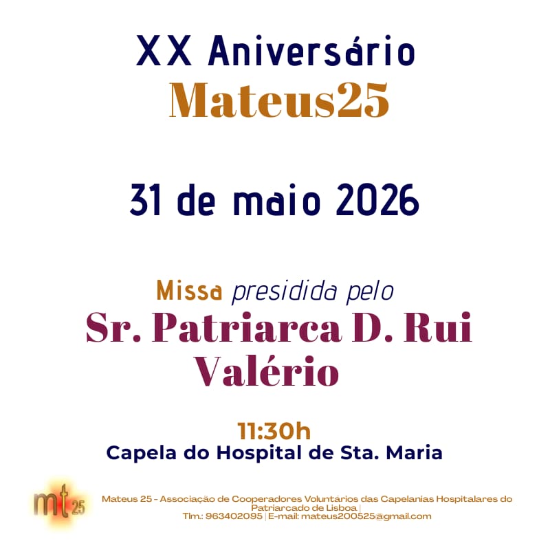 Cartaz do 20.º aniversário da Associação MATEUS 25